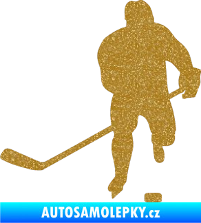 Samolepka Hokejista 008 levá Ultra Metalic zlatá