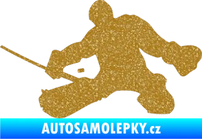 Samolepka Hokejista 015 levá brankář Ultra Metalic zlatá