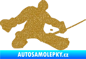 Samolepka Hokejista 015 pravá brankář Ultra Metalic zlatá