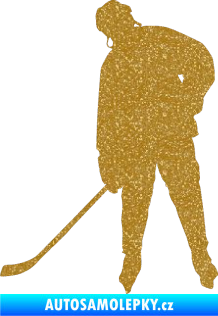 Samolepka Hokejista 024 levá Ultra Metalic zlatá