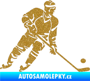 Samolepka Hokejista 027 pravá Ultra Metalic zlatá