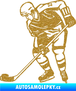 Samolepka Hokejista 029 levá Ultra Metalic zlatá
