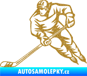Samolepka Hokejista 030 levá Ultra Metalic zlatá