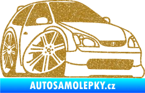 Samolepka Honda Civic karikatura pravá Ultra Metalic zlatá
