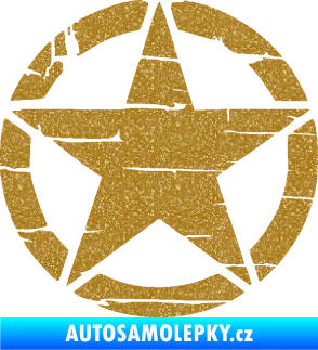 Samolepka Hvězda army 008 narušená Ultra Metalic zlatá
