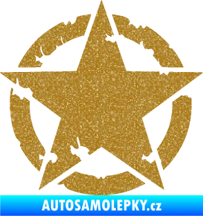 Samolepka Hvězda US Army 003 narušená Ultra Metalic zlatá