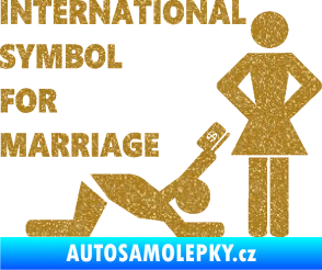 Samolepka International symbol for marriage Ultra Metalic zlatá