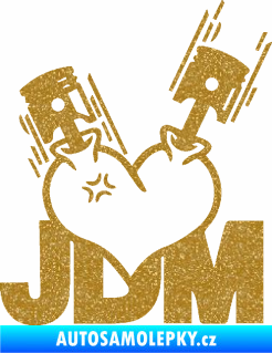 Samolepka JDM heart  Ultra Metalic zlatá