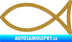 Samolepka Jesus rybička 006 křesťanský symbol Ultra Metalic zlatá
