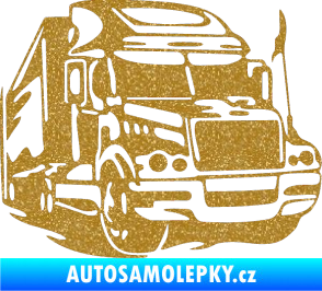 Samolepka Kamion 002 pravá nákladní auto Ultra Metalic zlatá