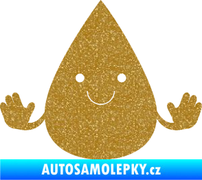 Samolepka Kapka 001 veselá Ultra Metalic zlatá