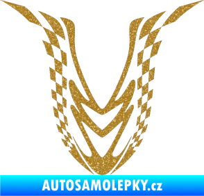 Samolepka Kapota 006 šachovnice Ultra Metalic zlatá
