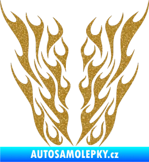 Samolepka Kapota 012 plameny Ultra Metalic zlatá
