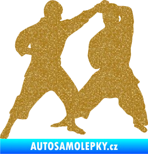 Samolepka Karate 013 levá souboj Ultra Metalic zlatá