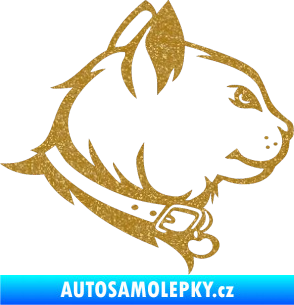 Samolepka Kočka 003 pravá Ultra Metalic zlatá
