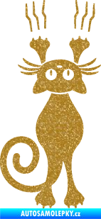 Samolepka Kočka 023 levá s drápanci Ultra Metalic zlatá