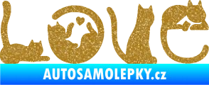 Samolepka Kočky love Ultra Metalic zlatá