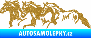 Samolepka Koníci 004 levá stádo Ultra Metalic zlatá