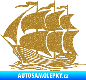 Samolepka Koráb 002 levá Ultra Metalic zlatá