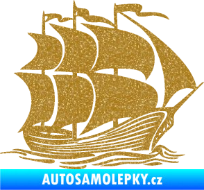 Samolepka Koráb 002 pravá Ultra Metalic zlatá