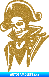 Samolepka Kostra pirát levá Ultra Metalic zlatá