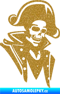 Samolepka Kostra pirát pravá Ultra Metalic zlatá