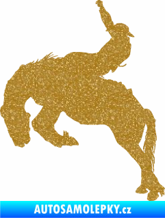 Samolepka Kovboj 001 levá rodeo na koni Ultra Metalic zlatá