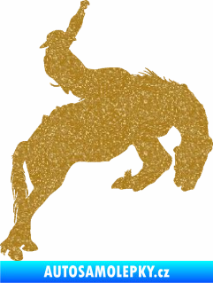 Samolepka Kovboj 001 pravá rodeo na koni Ultra Metalic zlatá