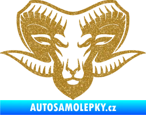 Samolepka Kozel 006 hlava Ultra Metalic zlatá