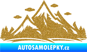Samolepka Krajina hory 002 pravá Ultra Metalic zlatá