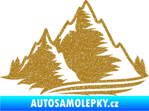 Samolepka Krajina hory 003 levá Ultra Metalic zlatá