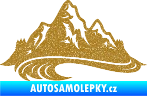 Samolepka Krajina hory 008 levá Ultra Metalic zlatá
