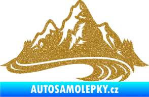 Samolepka Krajina hory 008 pravá Ultra Metalic zlatá