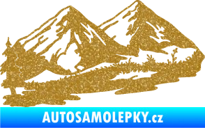 Samolepka Krajina hory 012 levá Ultra Metalic zlatá