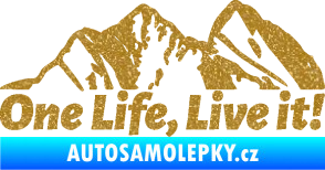 Samolepka Krajina hory 029 levá Ultra Metalic zlatá