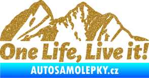 Samolepka Krajina hory 029 pravá Ultra Metalic zlatá