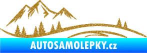 Samolepka Krajina hory 036 levá Ultra Metalic zlatá