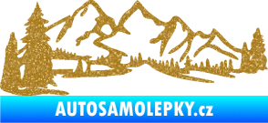 Samolepka Krajina hory 038 levá Ultra Metalic zlatá