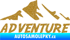 Samolepka Krajina hory 040 turistika, nápis Adventure Ultra Metalic zlatá