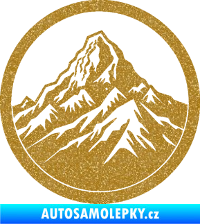 Samolepka Krajina hory 041 pravá v kruhu Ultra Metalic zlatá