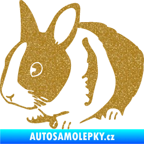 Samolepka Králík 002 levá zakrslý králíček Ultra Metalic zlatá