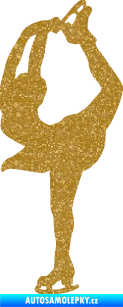 Samolepka Krasobruslení 003 levá krasobruslařka Ultra Metalic zlatá
