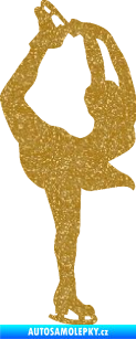 Samolepka Krasobruslení 003 pravá krasobruslařka Ultra Metalic zlatá