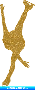 Samolepka Krasobruslení 005 levá krasobruslařka Ultra Metalic zlatá