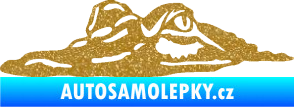 Samolepka Krokodýl 003 levá hlava na hladině Ultra Metalic zlatá