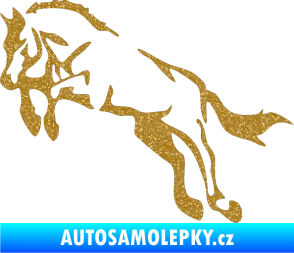 Samolepka Kůň 025 levá skok Ultra Metalic zlatá
