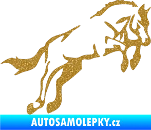 Samolepka Kůň 025 pravá skok Ultra Metalic zlatá