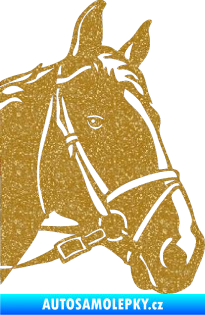 Samolepka Kůň 028 pravá hlava s uzdou Ultra Metalic zlatá