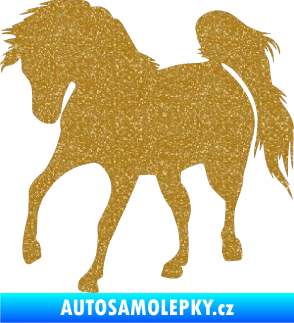 Samolepka Kůň 032 levá Ultra Metalic zlatá