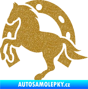 Samolepka Kůň 033 levá podkova Ultra Metalic zlatá